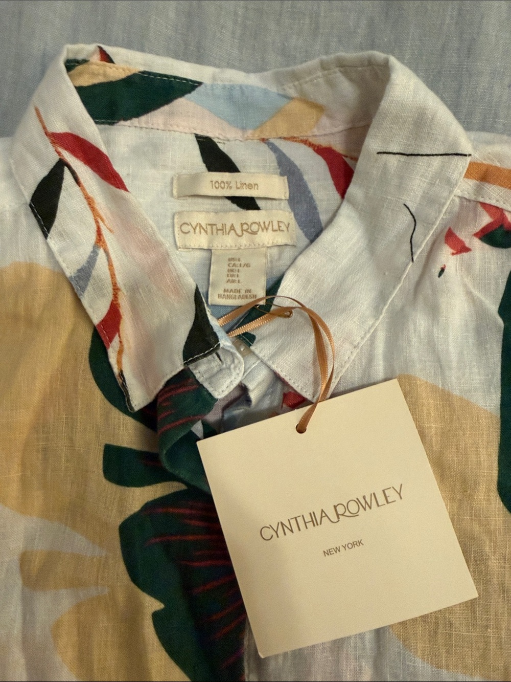 Cynthia Rowley Lightweight Linen Button-Up Shirt - Picture 3 of 7